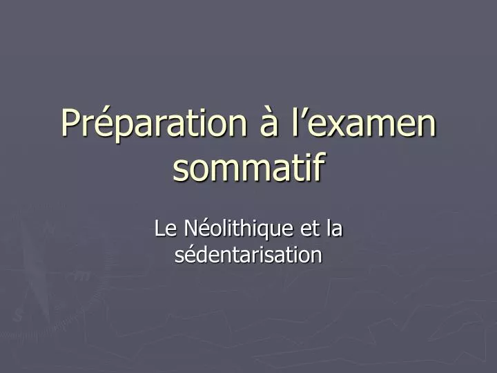 pr paration l examen sommatif