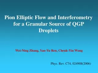 Pion Elliptic Flow and Interferometry for a Granular Source of QGP Droplets