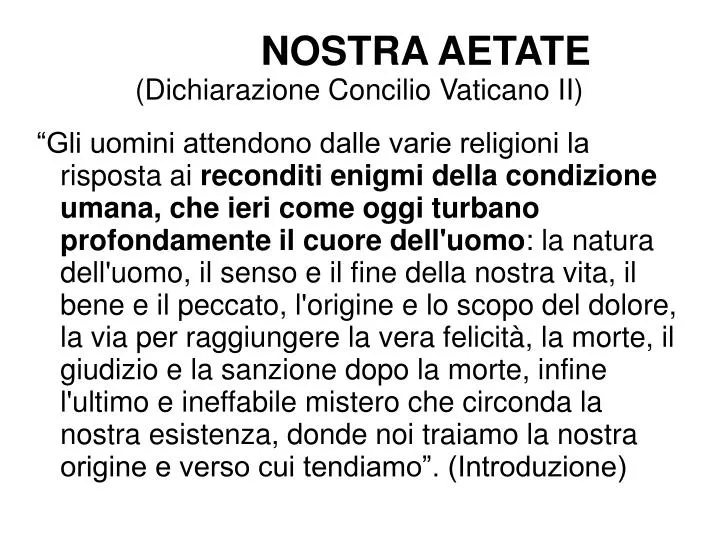nostra aetate dichiarazione concilio vaticano ii