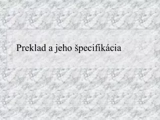 preklad a jeho pecifik cia