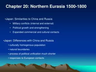 Chapter 20: Northern Eurasia 1500-1800