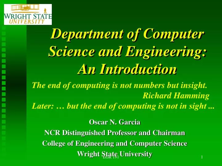 department of computer science and engineering an introduction