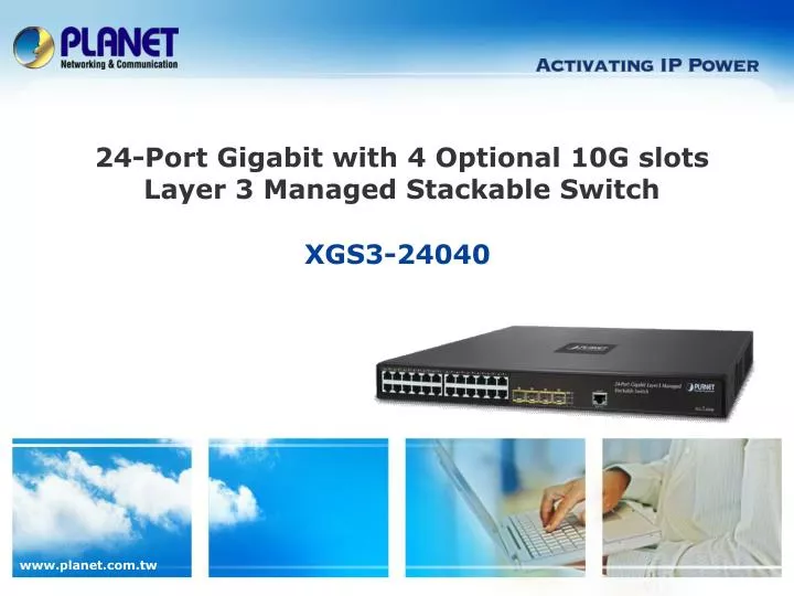 24 port gigabit with 4 optional 10g slots layer 3 managed stackable switch