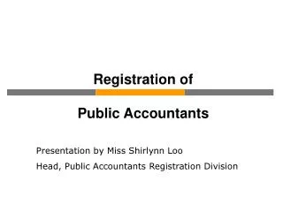 Registration of Public Accountants