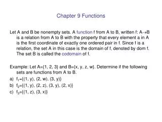 Chapter 9 Functions