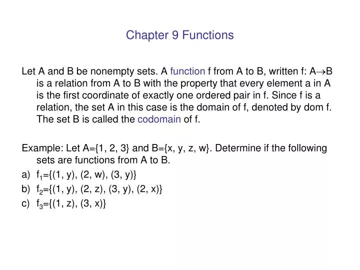 chapter 9 functions