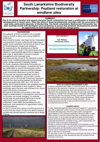 South Lanarkshire Biodiversity Partnership: Peatland restoration at windfarm sites
