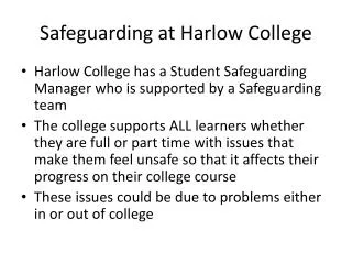 Safeguarding at Harlow College
