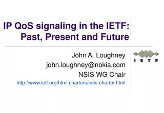 IP QoS signaling in the IETF: Past, Present and Future