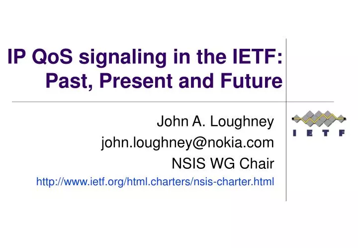ip qos signaling in the ietf past present and future