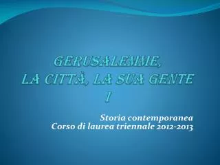 gerusalemme la citt la sua gente i