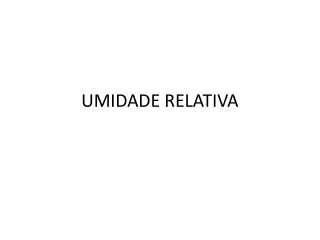 umidade relativa