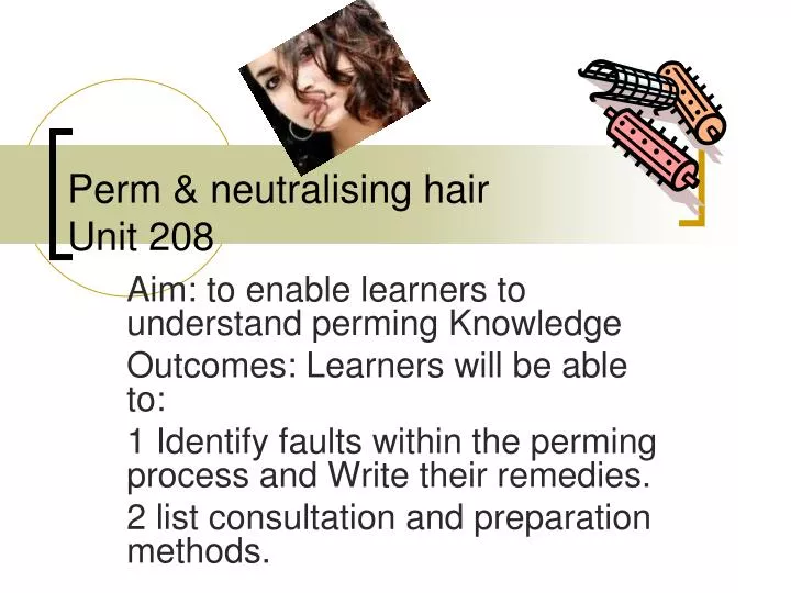 perm neutralising hair unit 208