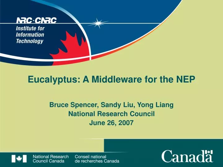 eucalyptus a middleware for the nep