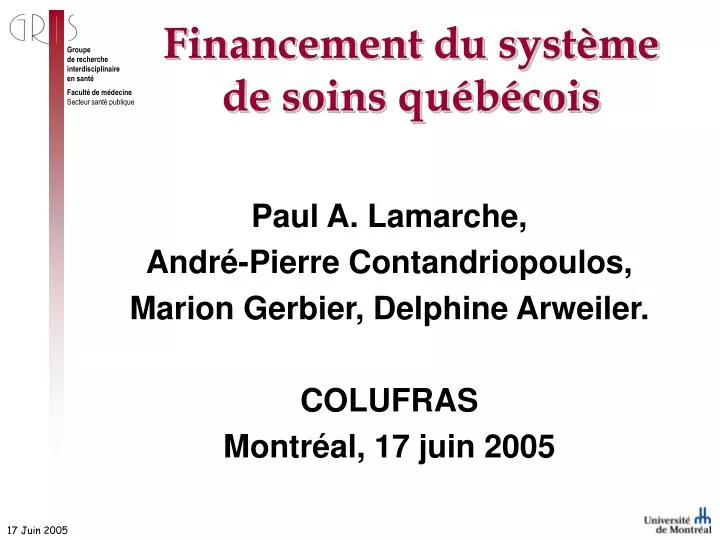 financement du syst me de soins qu b cois