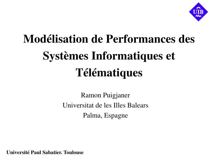 mod lisation de performances des syst mes informatiques et t l matiques