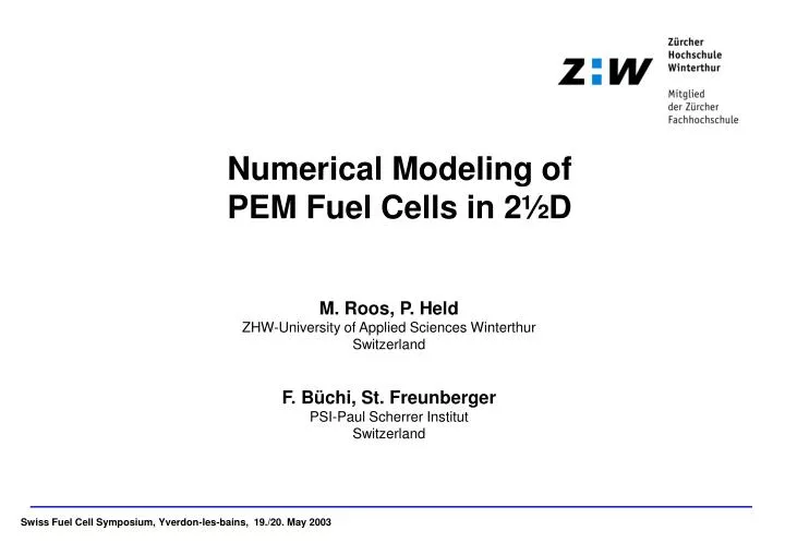 numerical modeling of pem fuel cells in 2 d