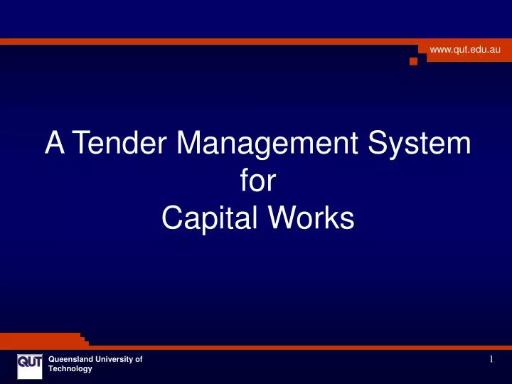 a tender management system for capital works