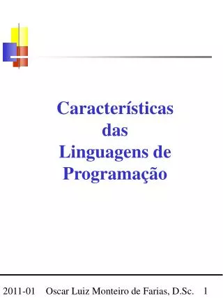 caracter sticas das linguagens de programa o