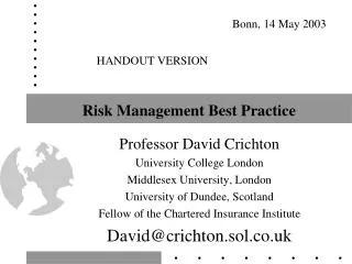 Risk Management Best Practice