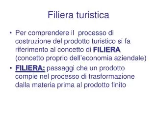 filiera turistica