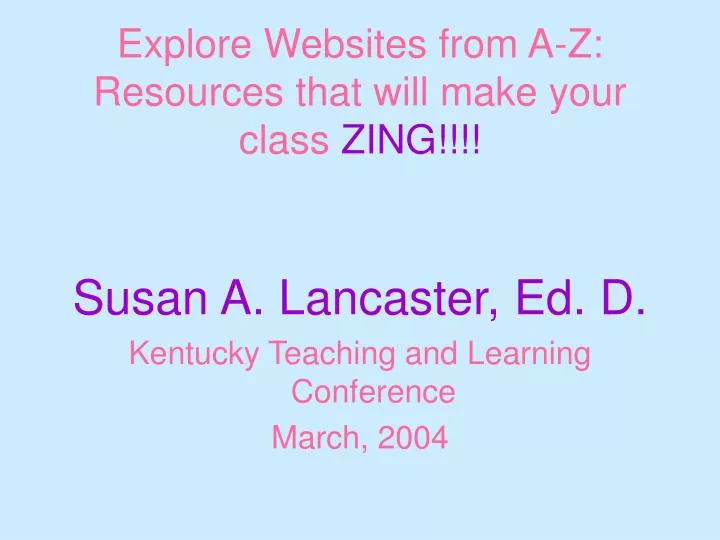 explore websites from a z resources that will make your class zing