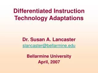 Differentiated Instruction Technology Adaptations