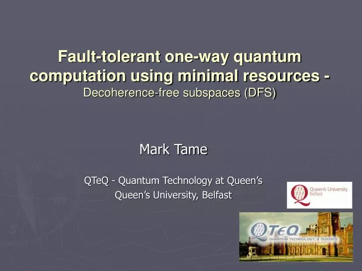 mark tame qteq quantum technology at queen s queen s university belfast