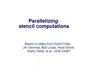 Parallelizing stencil computations
