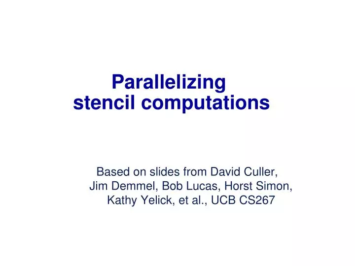 parallelizing stencil computations