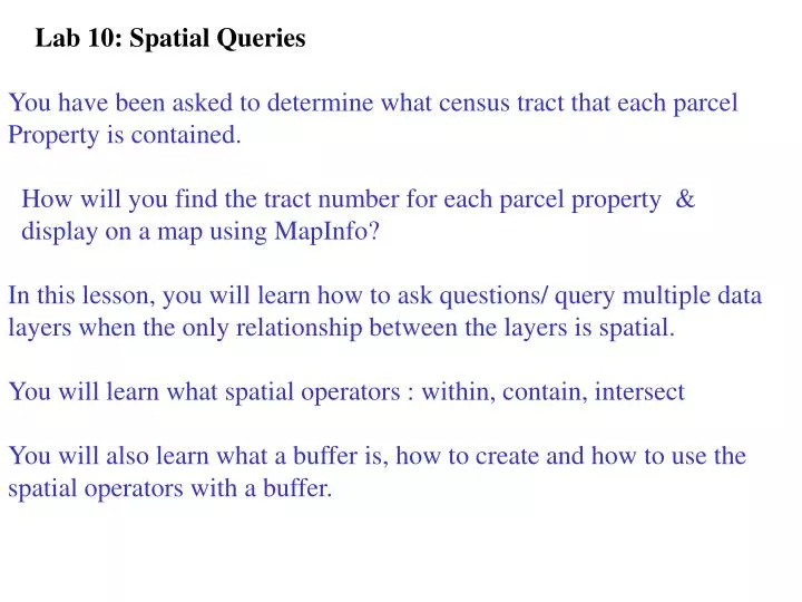 lab 10 spatial queries