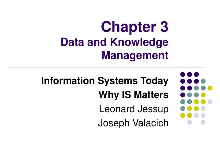 chapter 3 data and knowledge management
