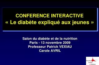 conference interactive le diab te expliqu aux jeunes