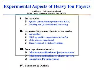 Experimental Aspects of Heavy Ion Physics