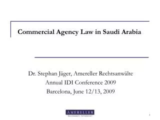 Commercial Agency Law in Saudi Arabia