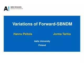 Variations of Forward-SBNDM