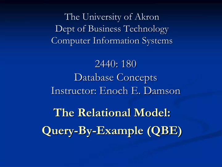 the university of akron dept of business technology computer information systems