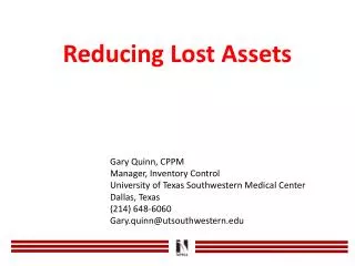 Reducing Lost Assets