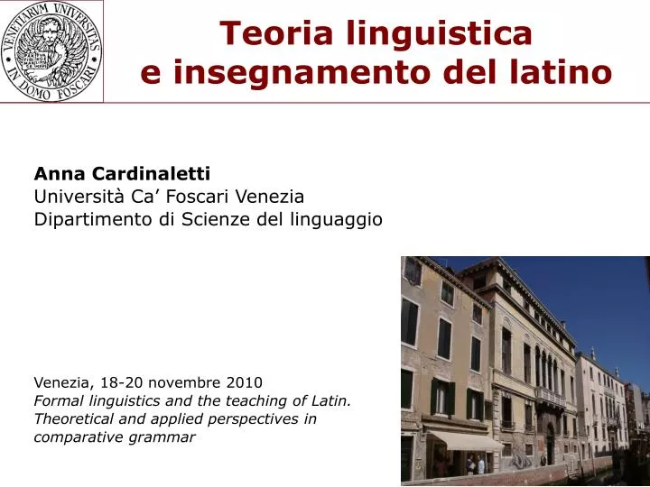 teoria linguistica e insegnamento del latino