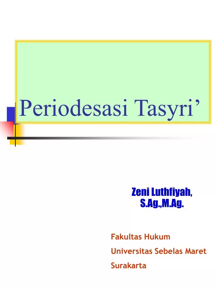 periodesasi tasyri