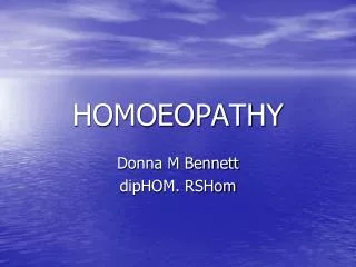 HOMOEOPATHY