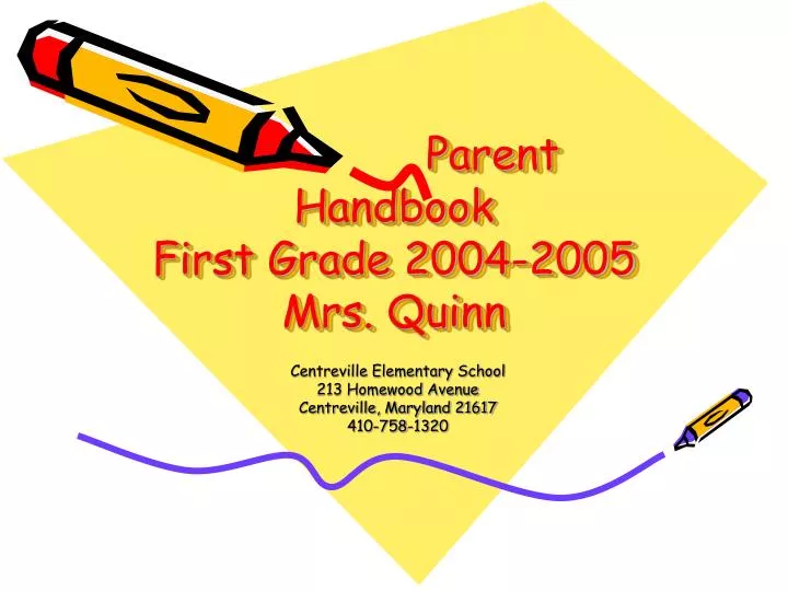 parent handbook first grade 2004 2005 mrs quinn