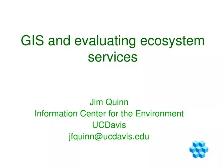 gis and evaluating ecosystem services