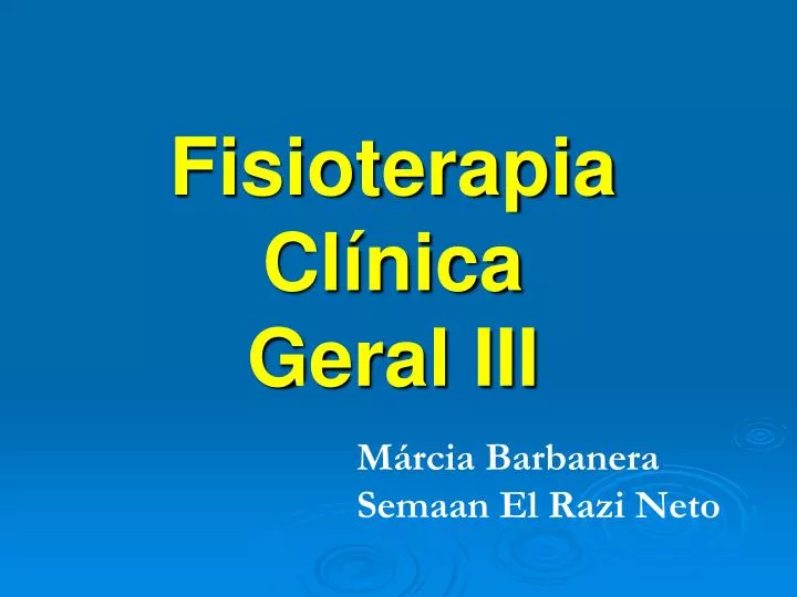 fisioterapia cl nica geral iii