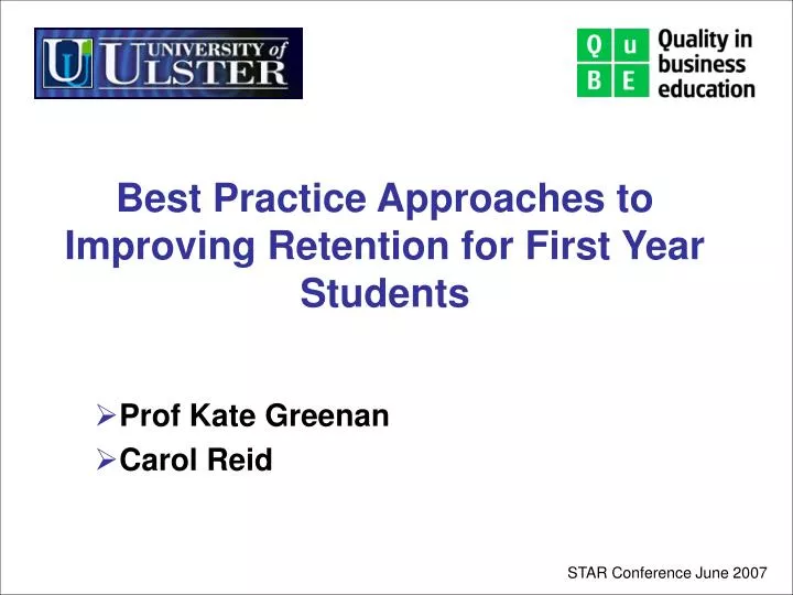 best practice approaches to improving retention for first year students