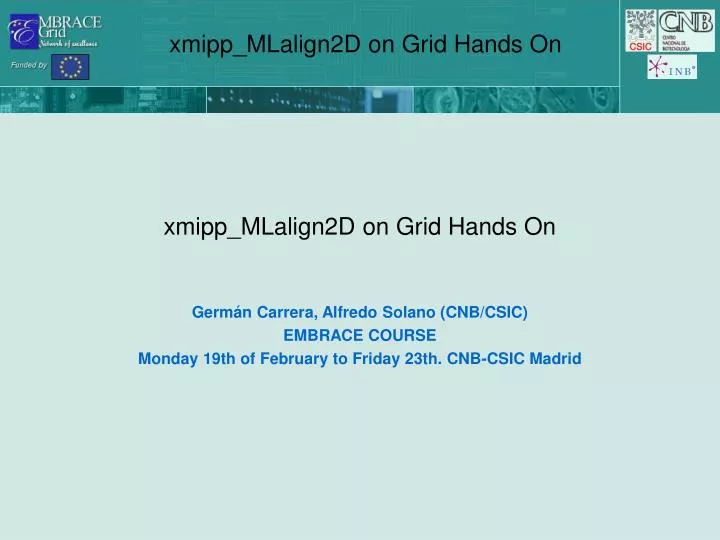 xmipp mlalign2d on grid hands on
