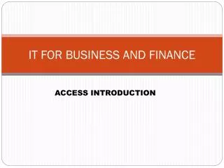 it for business and finance
