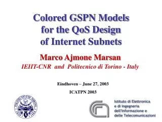 Colored GSPN Models for the QoS Design of Internet Subnets