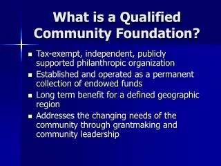 What is a Qualified Community Foundation?