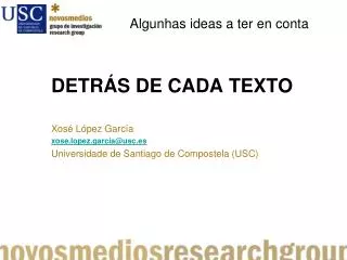 algunhas ideas a ter en conta